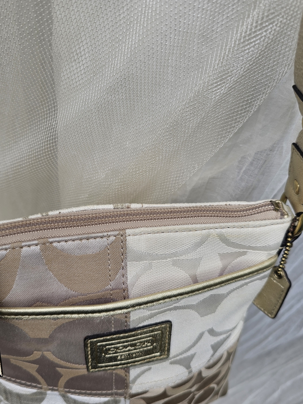 Coach Patch Patchwork Signature Crossbody Bag in Neutral Beige - Picture 9 of 16